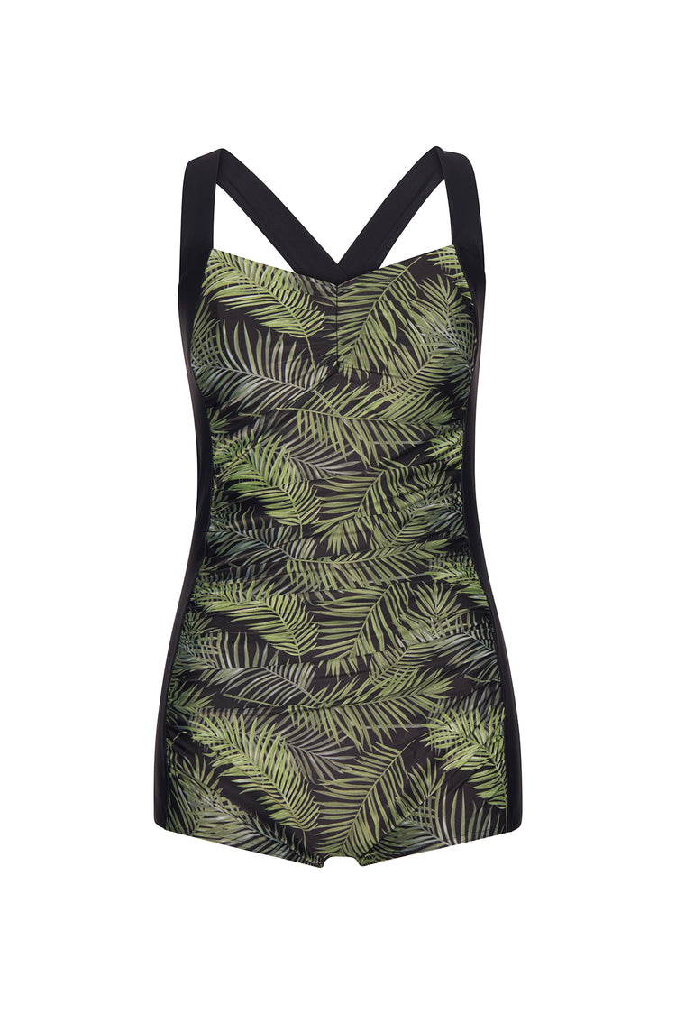 Suntime swimsuit with ruffled front