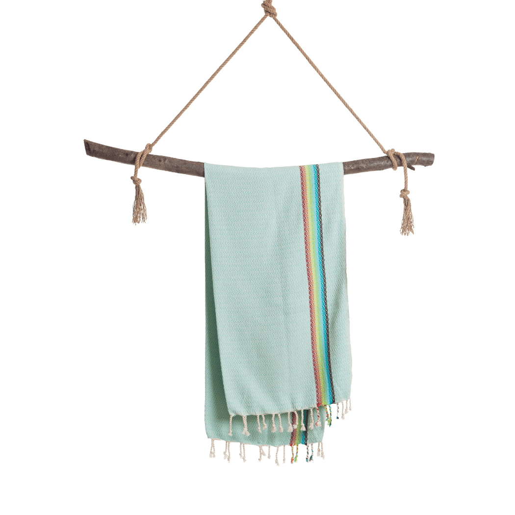 Hamam strandhandduk - Regnbåge mint