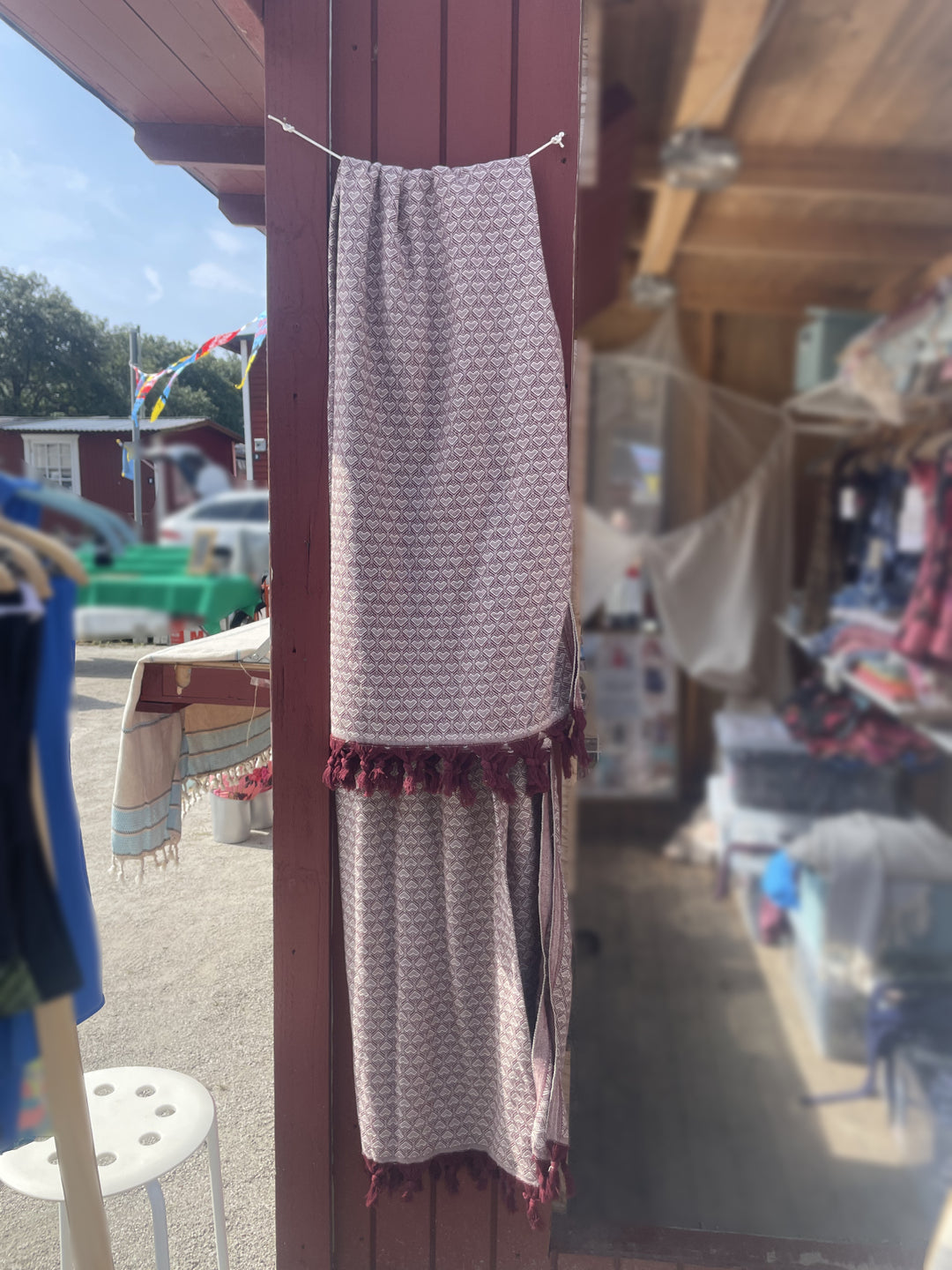XXLFilt hjärtmönstrad vinröd