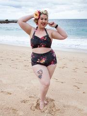 Vintage flowers simple bikini top