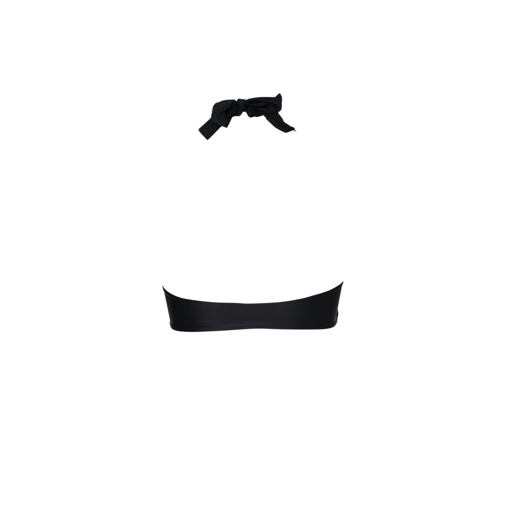 Back view of Black Simple bikini top with gathered front detail.