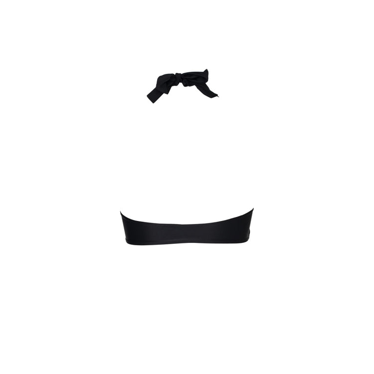 Back view of Black Simple bikini top with gathered front detail.