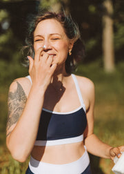 SALTY Navy Bikini Top