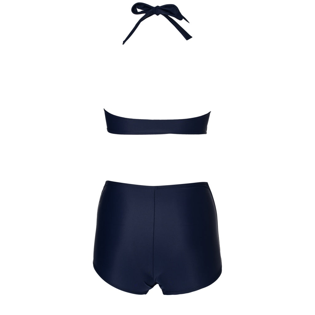Navy high bikini bottoms