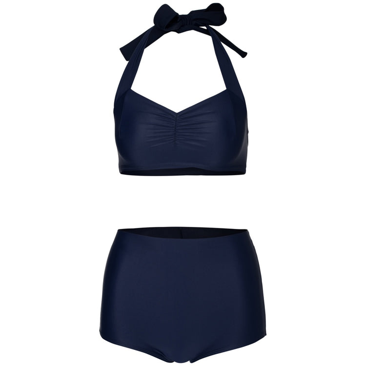 Navy high bikini bottoms